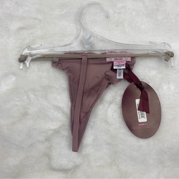 NWT Vintage PlayBoy Pink Nude Lace G-String - Picture 4 of 4